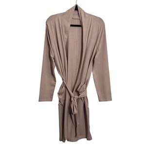 Pact Size Large Beige Belted Robe Lounge Casual Organic Cotton Pockets Casual